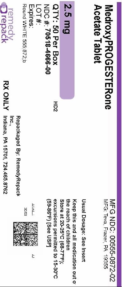 Mm2 (Medroxyprogesterone Acetate 2.5mg 70518 4666 00)